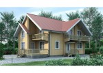 Проект дома из оцилиндрованного бревна 218,7 м2 ОБ-77