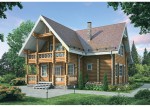Проект дома из оцилиндрованного бревна 221,5 м2 ОБ-82