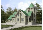 Проект дома из оцилиндрованного бревна 333,8м2 ОБ-107