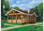 Проект дома из оцилиндрованного бревна 69,4 кв.м ОБ-30