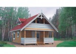 Проект дома из оцилиндрованного бревна 97,5 кв.м ОБ-32