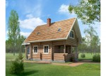 Проект дома из оцилиндрованного бревна 91,7 кв.м ОБ-36