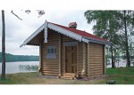 Проект бани из оцилиндрованного бревна 15,1 кв.м  БО-02